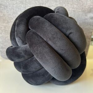 Black Velvet Knot Accent Pillow